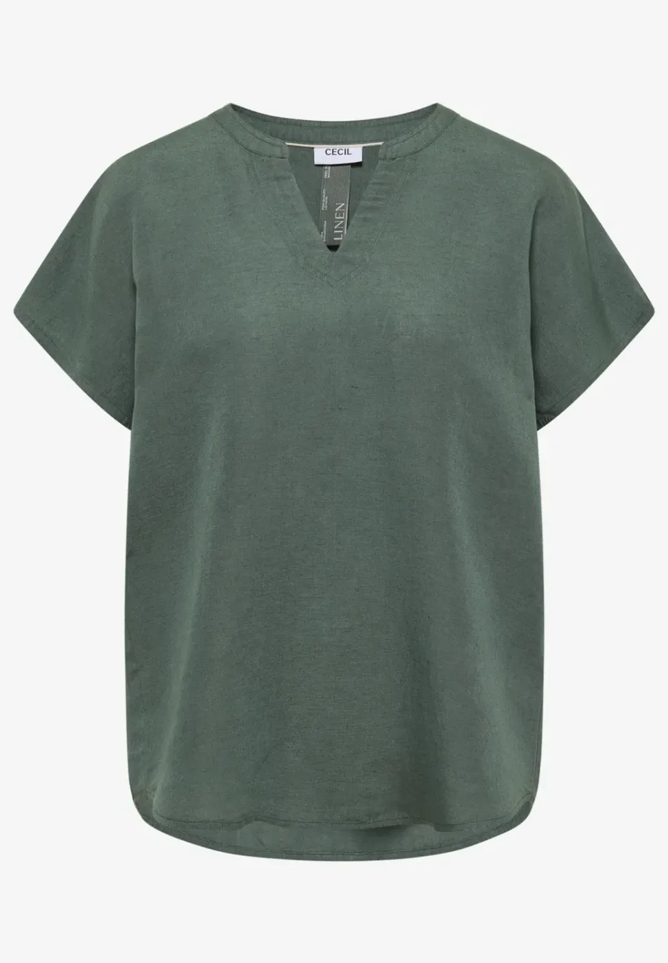 Dropped Shoulder Bluse aus Leinenmix
