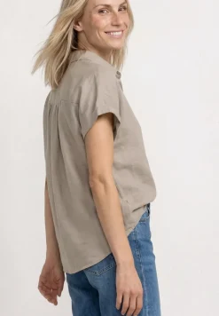 Dropped Shoulder Bluse aus Leinen