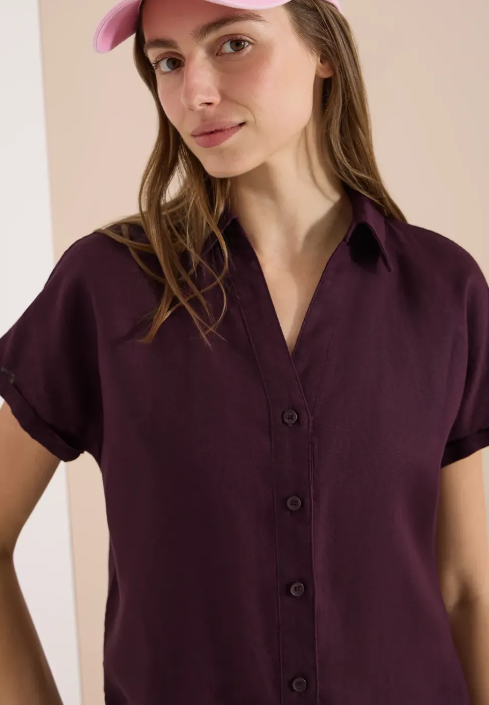 Dropped Shoulder Bluse aus Leinen