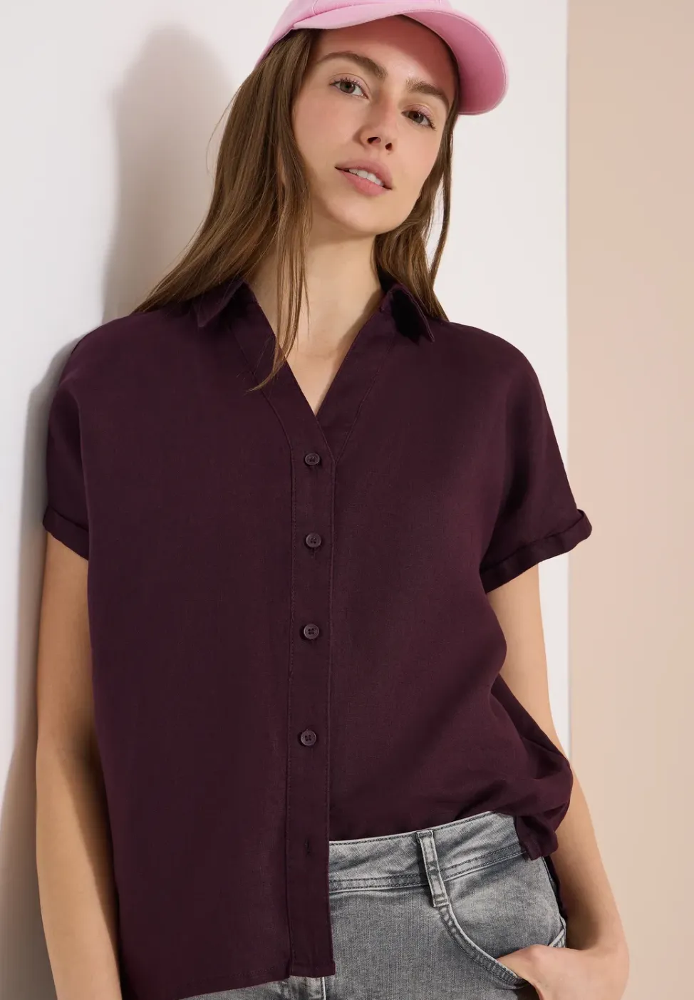 Dropped Shoulder Bluse aus Leinen