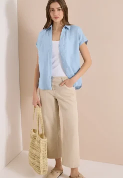 Dropped Shoulder Bluse aus Leinen