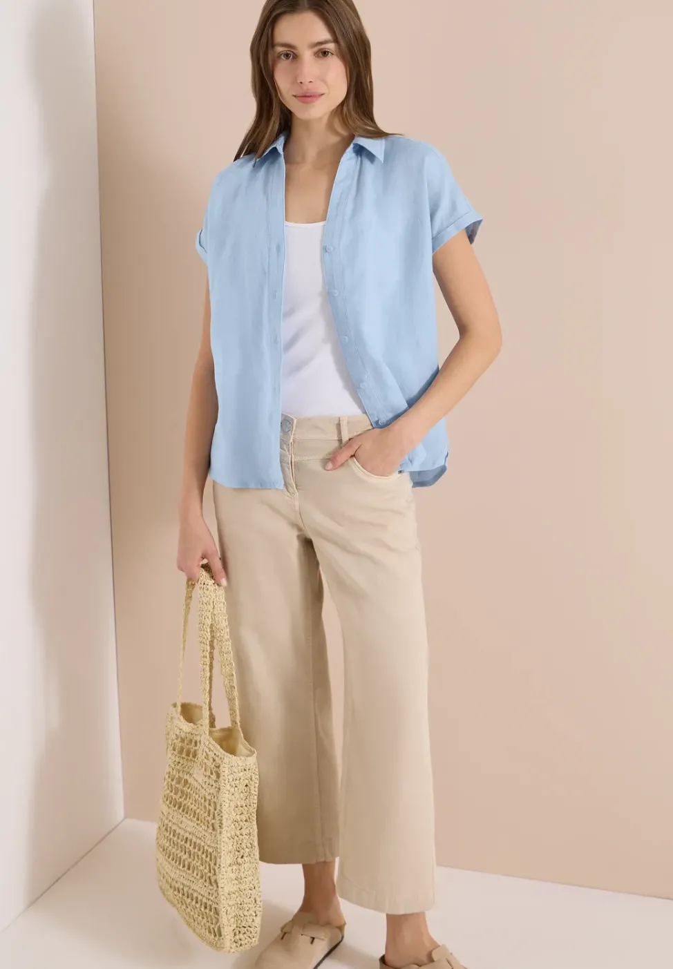 Dropped Shoulder Bluse aus Leinen