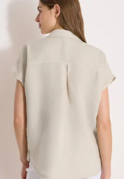 Dropped Shoulder Bluse aus Leinen