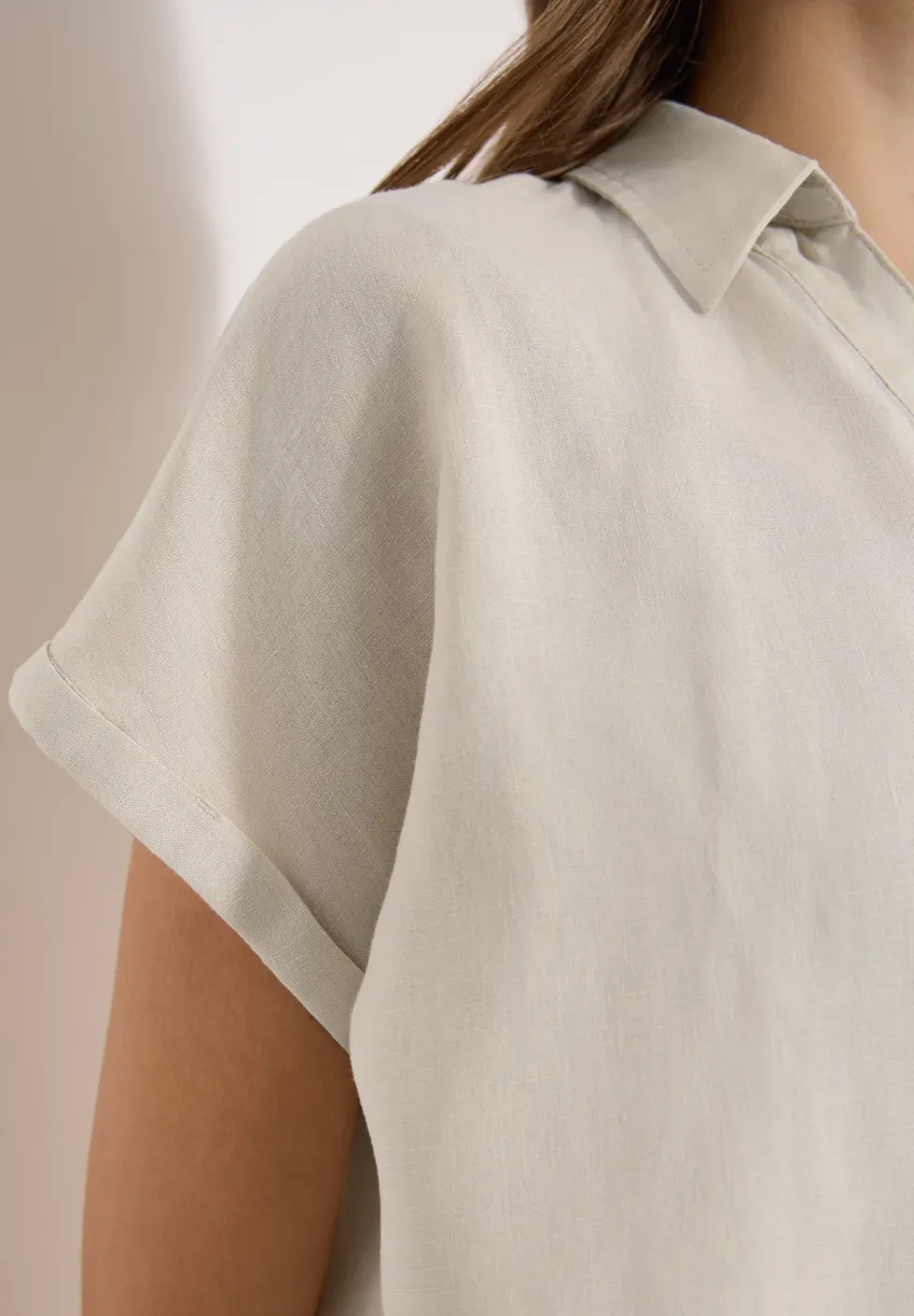 Dropped Shoulder Bluse aus Leinen