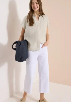 Dropped Shoulder Bluse aus Leinen