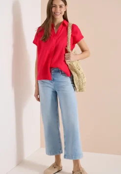 Dropped Shoulder Bluse aus Leinen