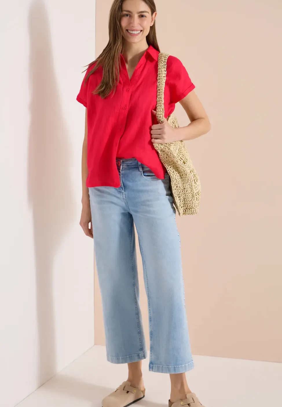 Dropped Shoulder Bluse aus Leinen