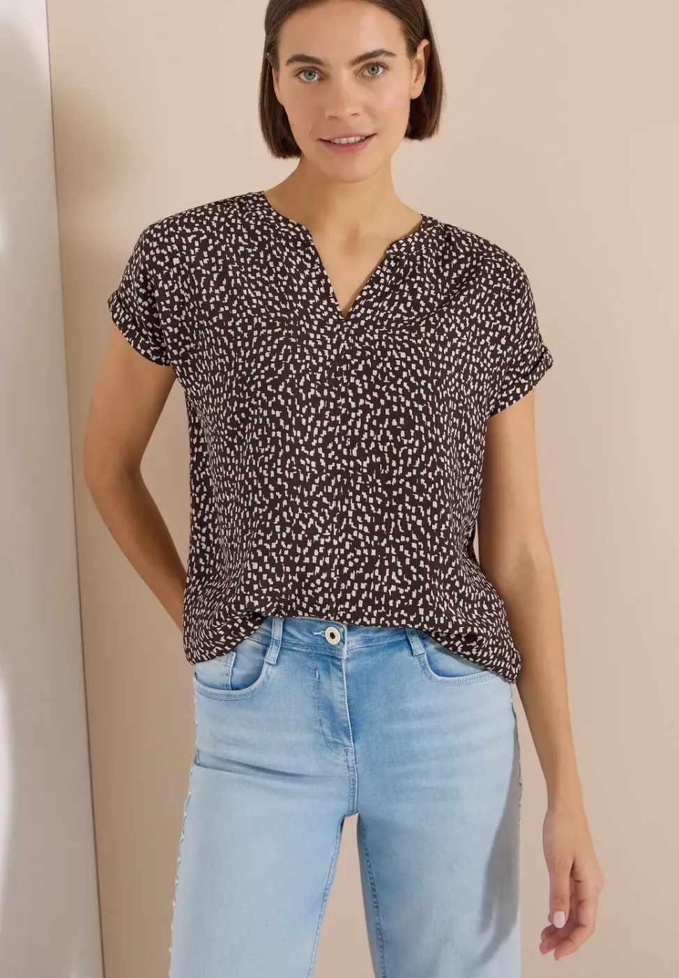 Dropped Shoulder Bluse mit Print