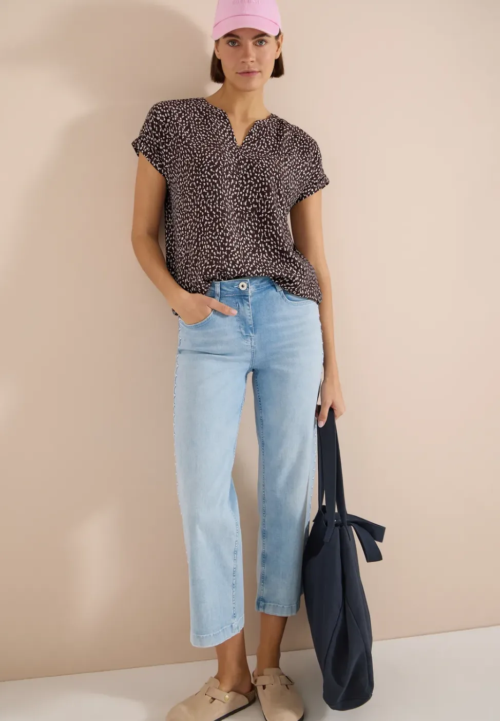 Dropped Shoulder Bluse mit Print
