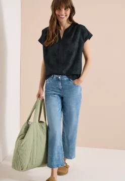 Dropped Shoulder Bluse mit Embroidery