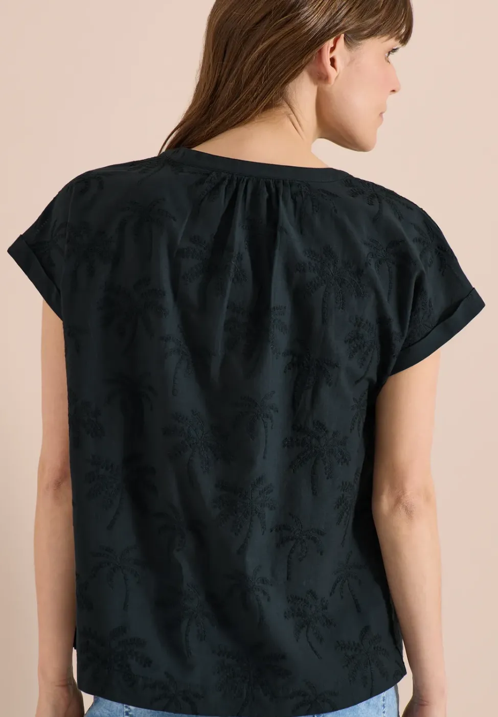 Dropped Shoulder Bluse mit Embroidery