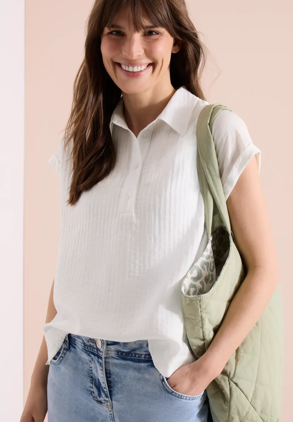 Dropped Shoulder Bluse mit Struktur