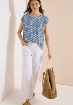 Dropped Shoulder Bluse mit Rundhals