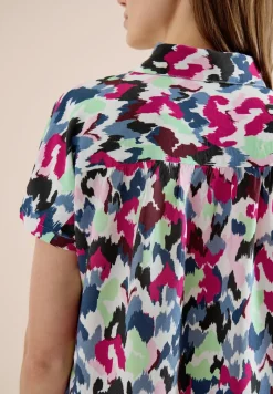 Dropped Shoulder Blusenshirt mit Print