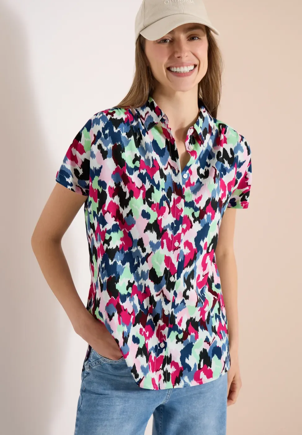 Dropped Shoulder Blusenshirt mit Print
