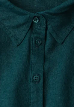 Dropped Shoulder Blusenshirt aus Leinenmix