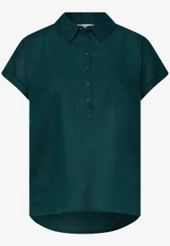 Dropped Shoulder Blusenshirt aus Leinenmix