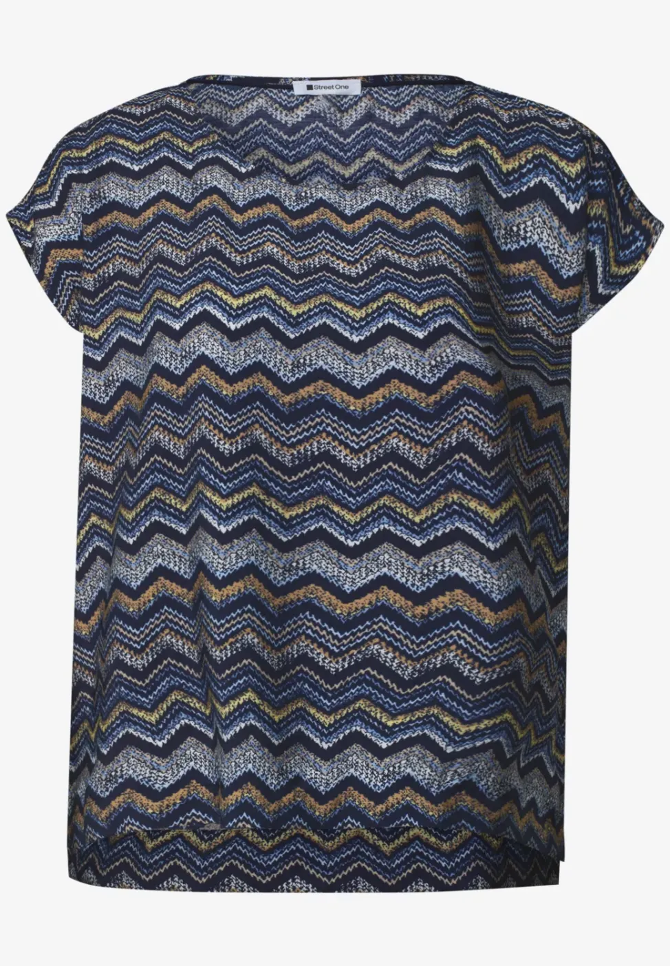 Dropped Shoulder Blusenshirt mit Rundhals