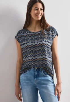 Dropped Shoulder Blusenshirt mit Rundhals