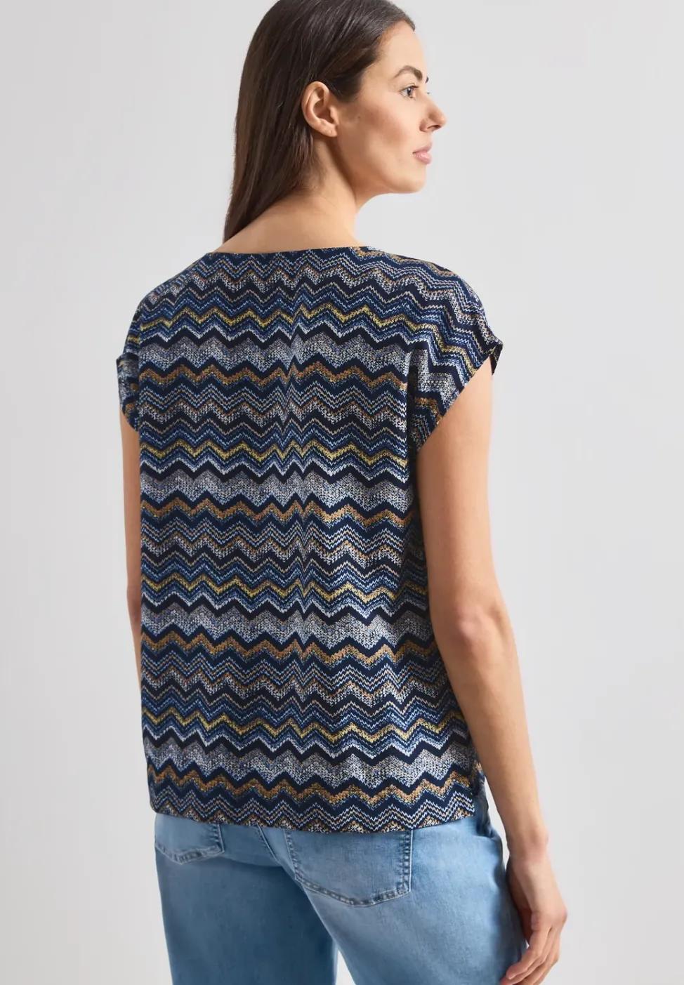 Dropped Shoulder Blusenshirt mit Rundhals