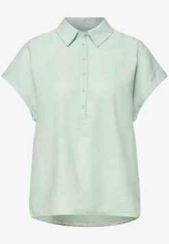 Dropped Shoulder Blusenshirt aus Leinenmix