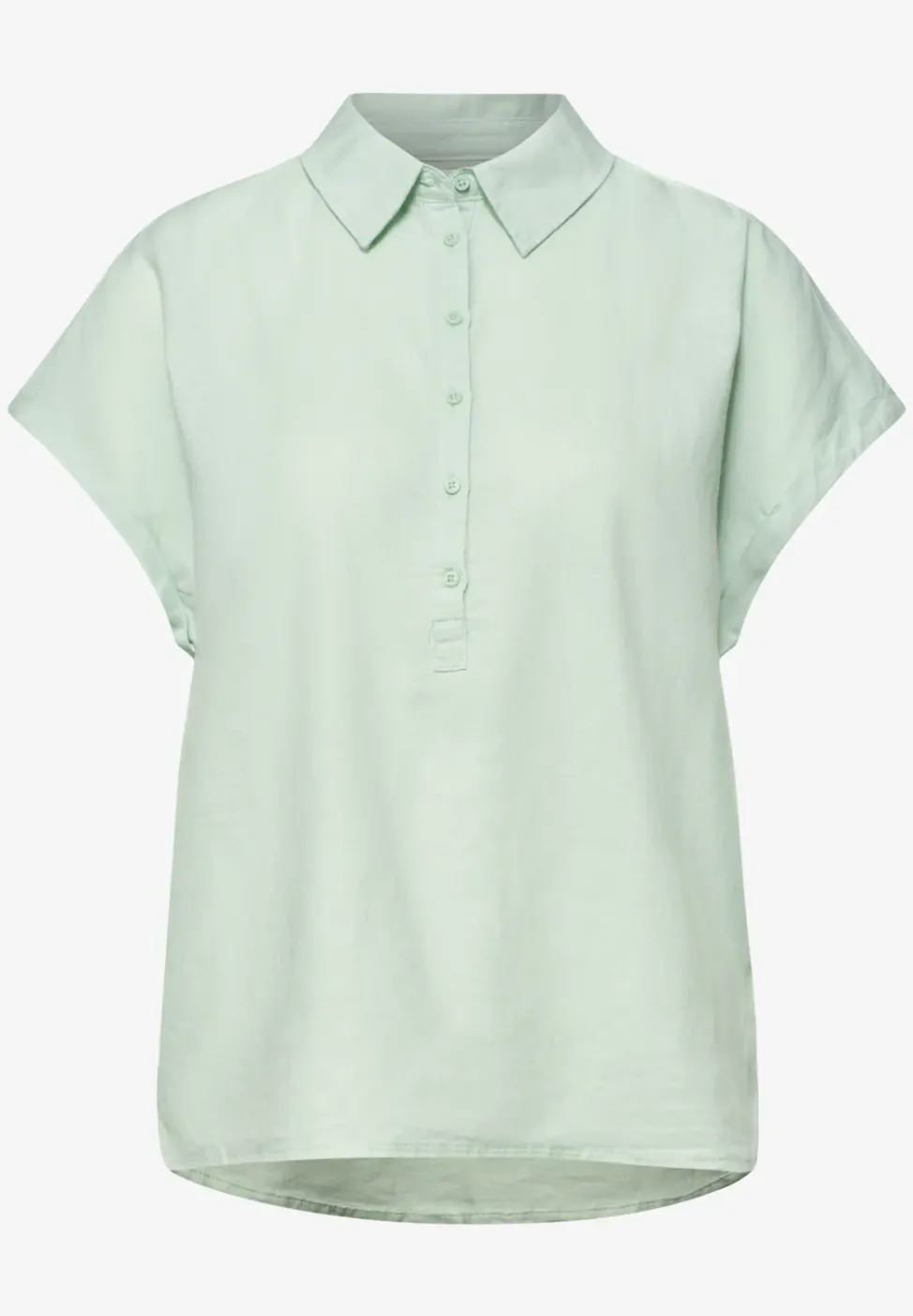 Dropped Shoulder Blusenshirt aus Leinenmix