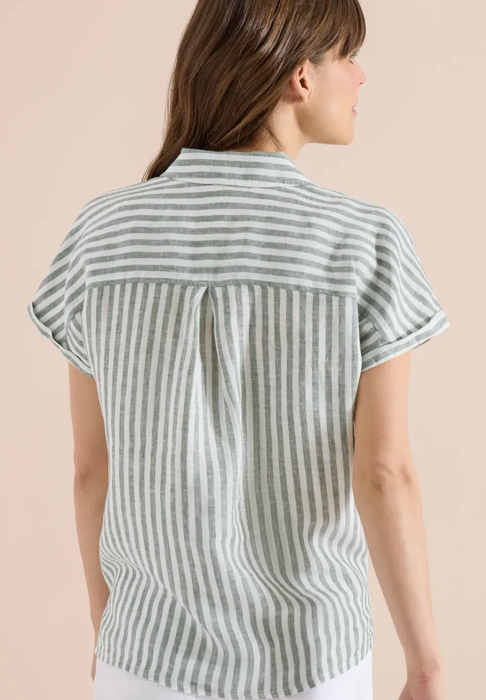 Dropped Shoulder Hemdbluse aus Leinen
