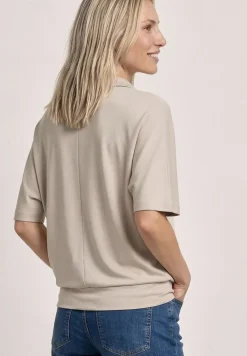 Dropped Shoulder Poloshirt mit Elastikbund