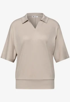 Dropped Shoulder Poloshirt mit Elastikbund
