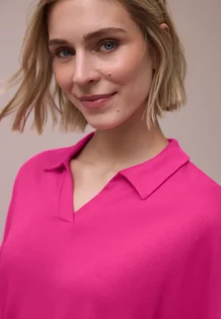 Dropped Shoulder Poloshirt mit Elastikbund