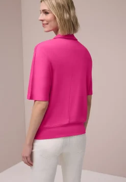 Dropped Shoulder Poloshirt mit Elastikbund