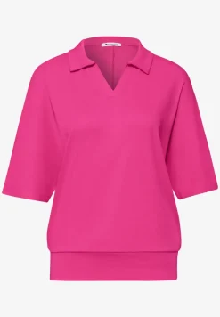 Dropped Shoulder Poloshirt mit Elastikbund