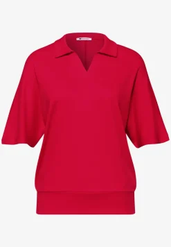 Dropped Shoulder Poloshirt mit Elastikbund