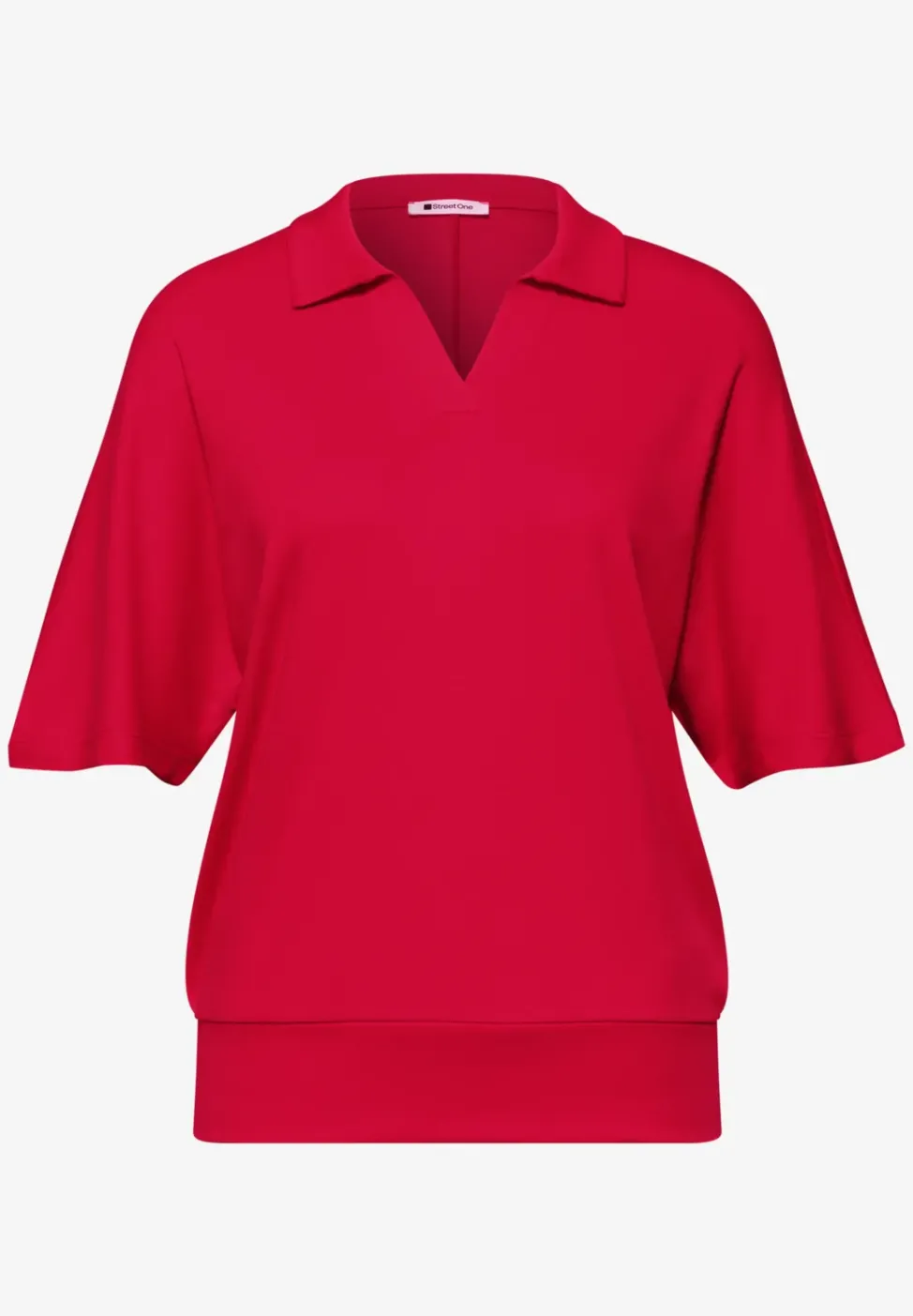 Dropped Shoulder Poloshirt mit Elastikbund
