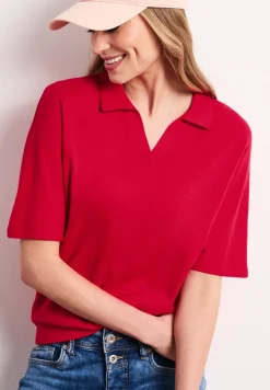 Dropped Shoulder Poloshirt mit Elastikbund