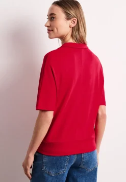 Dropped Shoulder Poloshirt mit Elastikbund