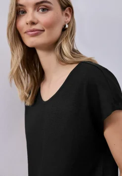 Dropped Shoulder Shirt im Leinen-Look
