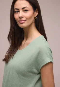Dropped Shoulder Shirt im Leinen-Look