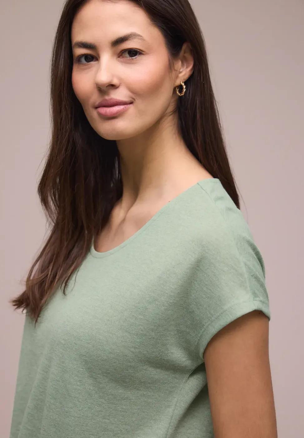 Dropped Shoulder Shirt im Leinen-Look