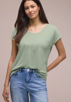 Dropped Shoulder Shirt im Leinen-Look
