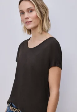Dropped Shoulder Shirt im Leinen-Look