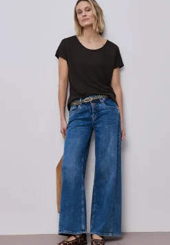 Dropped Shoulder Shirt im Leinen-Look