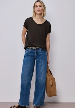 Dropped Shoulder Shirt im Leinen-Look