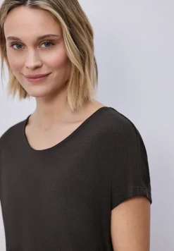Dropped Shoulder Shirt im Leinen-Look