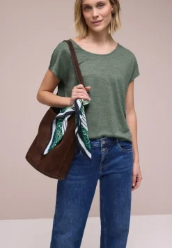 Dropped Shoulder Shirt im Leinen-Look