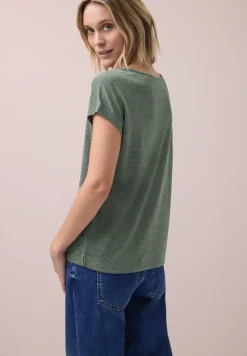 Dropped Shoulder Shirt im Leinen-Look