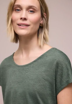 Dropped Shoulder Shirt im Leinen-Look
