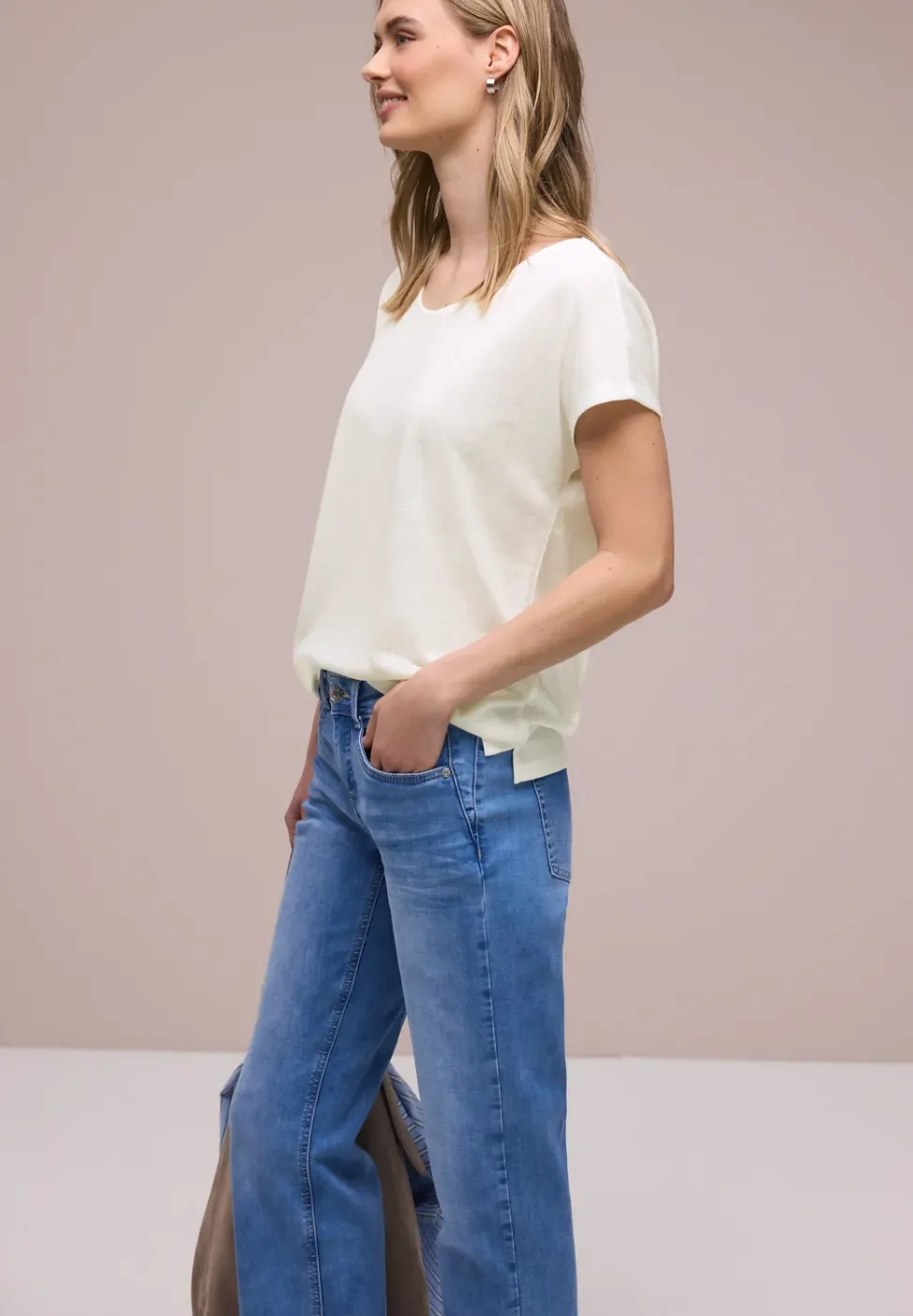 Dropped Shoulder Shirt im Leinen-Look