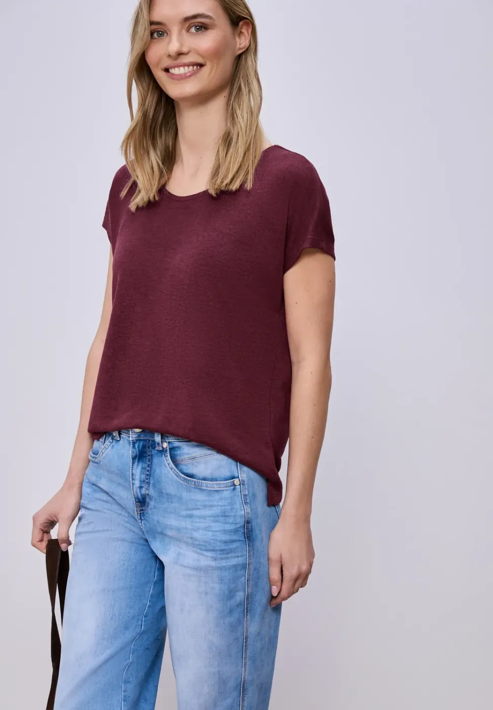 Dropped Shoulder Shirt im Leinen-Look