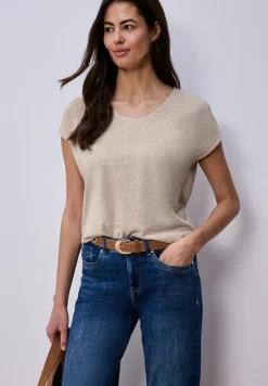 Dropped Shoulder Shirt im Leinen-Look